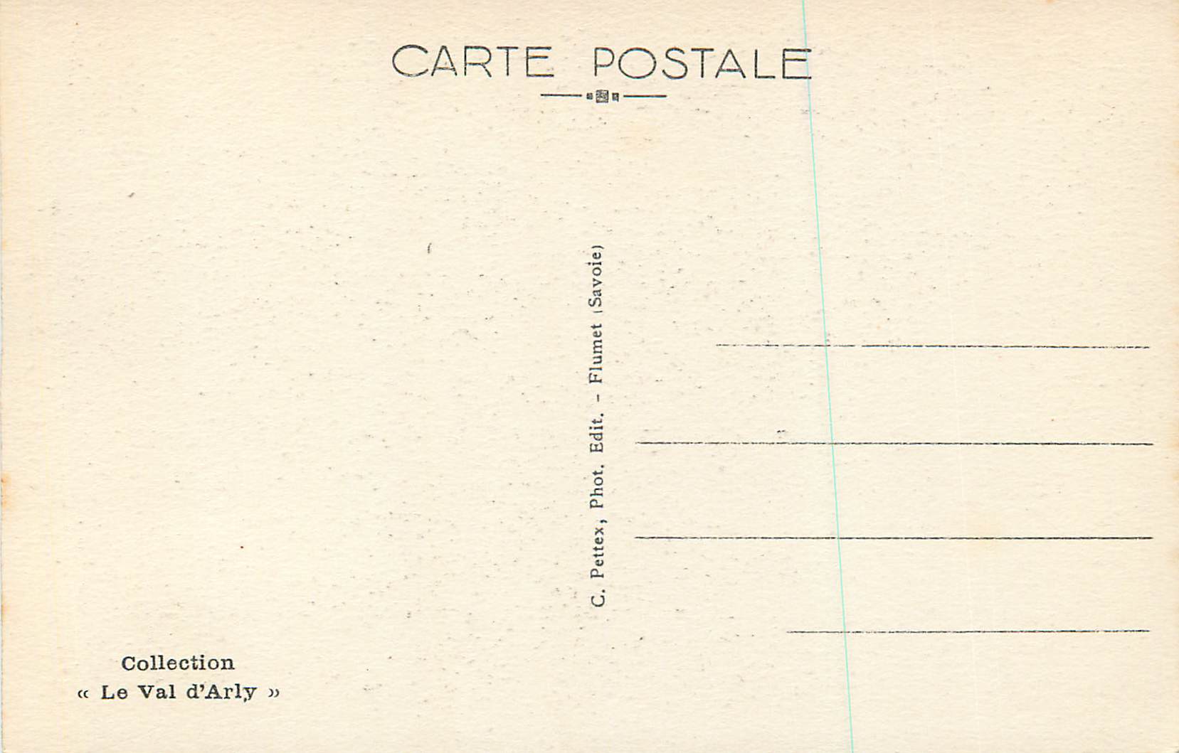 CPA Savoie Le Col des Aravis — Rückseite