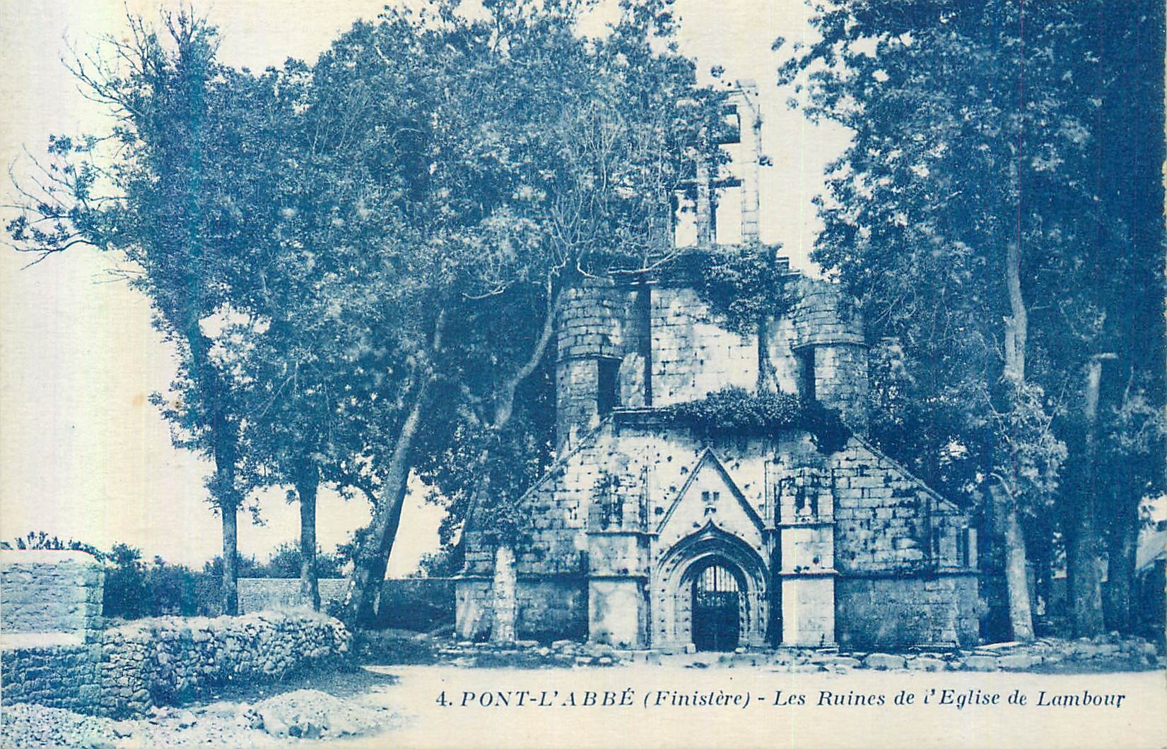 CPA Pont L'Abbe (Finistere) Les Ruines de l'Eglise de Lambour