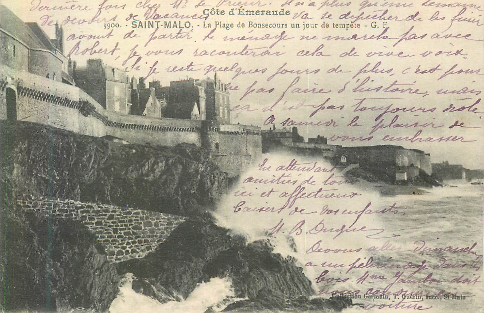 Saint-Malo — Côte d'Émeraude, La Plage de Bonsecours — G. F. / T. Guérin, St Malo