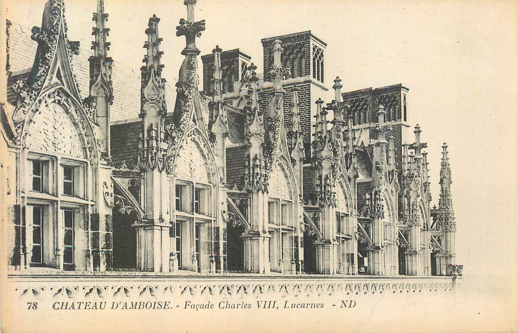 CPA Chateau d'Amboise Facade Charles VIII Lucarnes