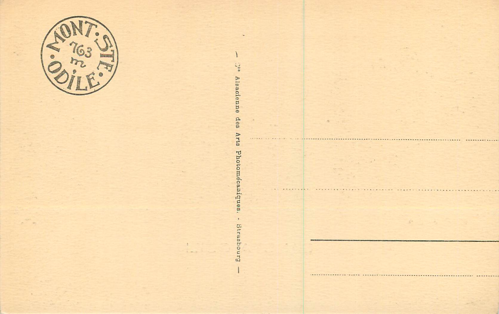CPA Mont Sainte Odile Sancta Odilla — Rückseite