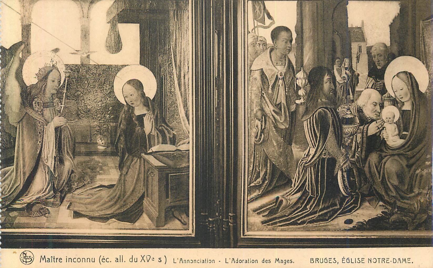 CPA Bruges Eglise Notre Dame Maitre Inconnu (ec all du XVe S) L'Annonciation L'Adoration des Mages