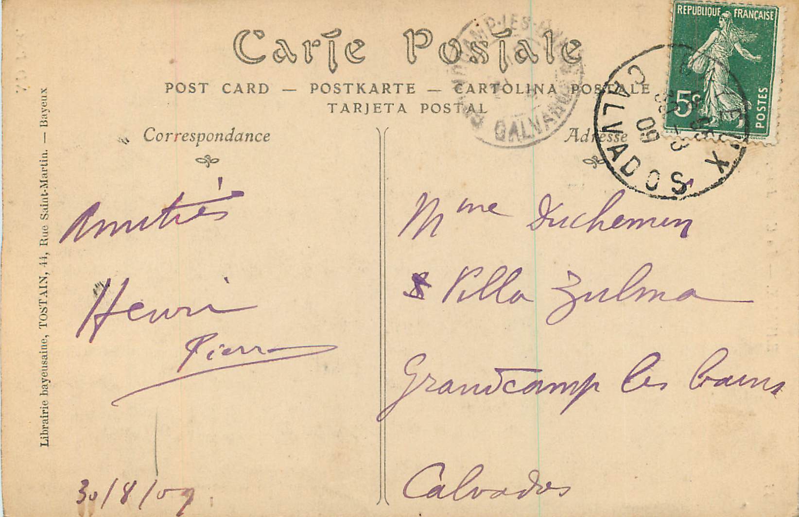Bayeux — La Cathédrale, vue prise de l'Évêché — ND Phot. — Rückseite