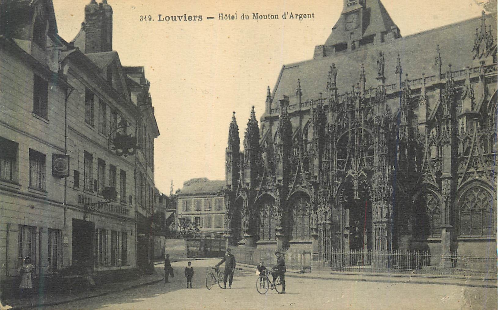 CPA Louviers Hotel du Mouton d'Argent Velo Cycle