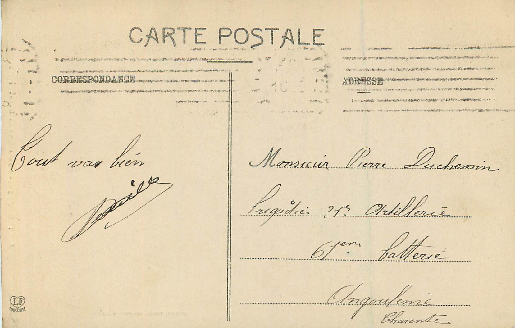 CPA Toulouse Portail de la Daldade — Verso