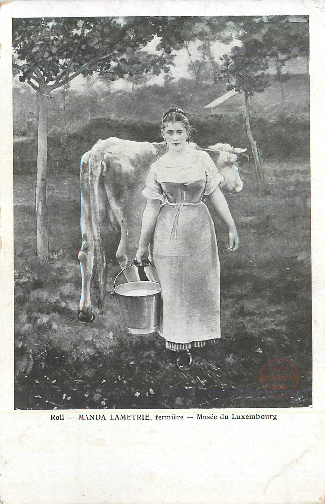 CPA Musee de Luxembourg Roll Manda Lametrie Fermiere Vache