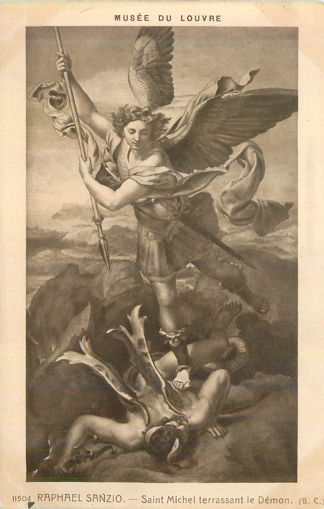 CPA Musee du Louvre Raphael Sanzio Saint Michel Terrassant le Demon