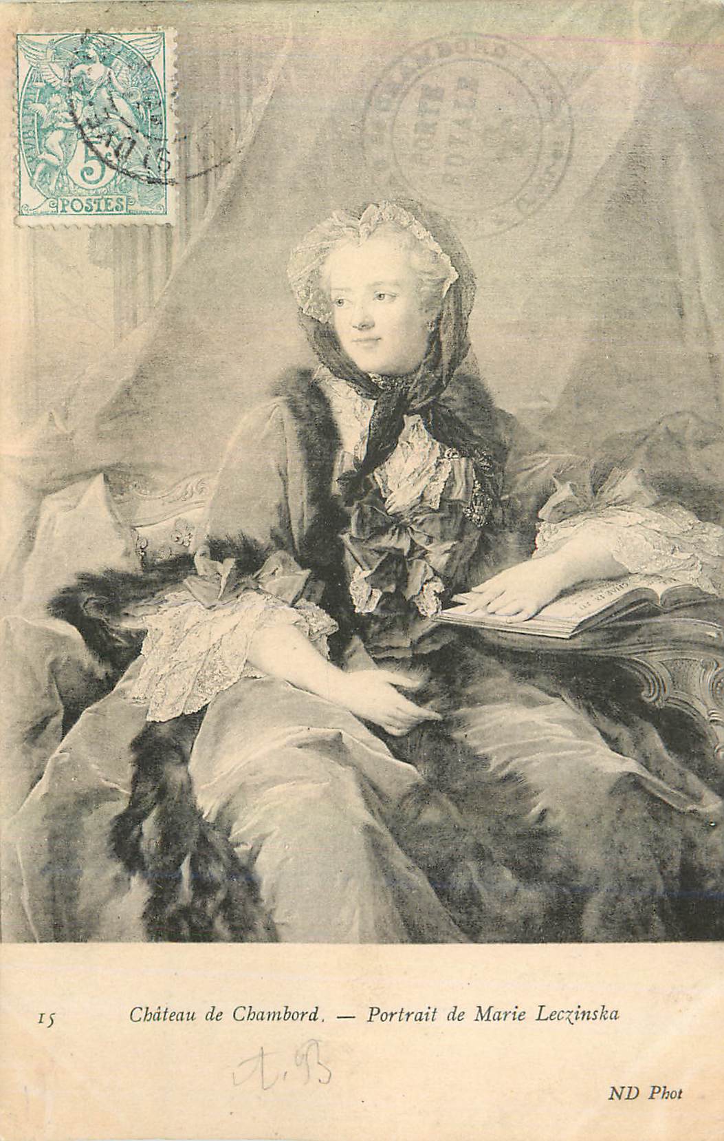 CPA Chateau de Chambord Portrait de Marie Leczinska