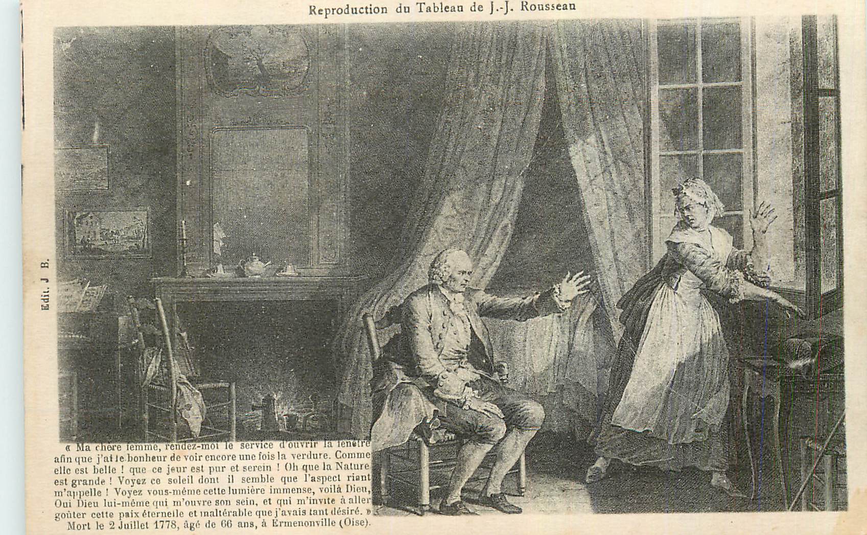 CPA Reproduction du Tableau de J J Rousseau