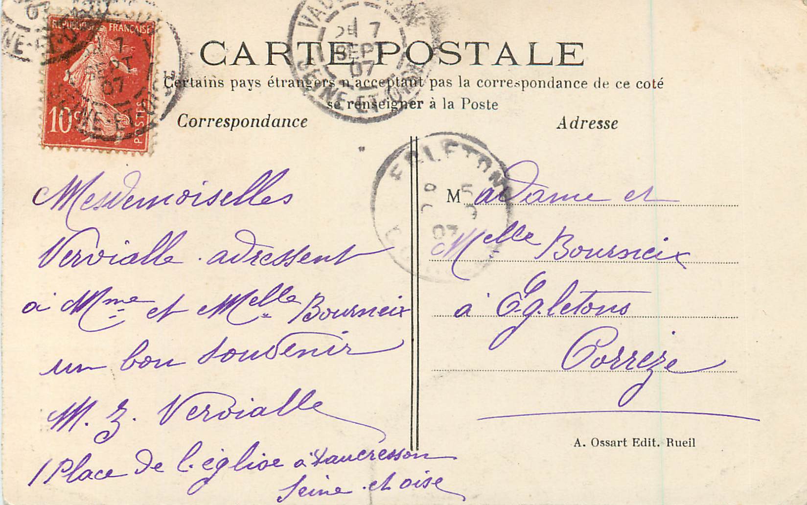 CPA L'Imperatrice Josephine a la Malmaison — Verso