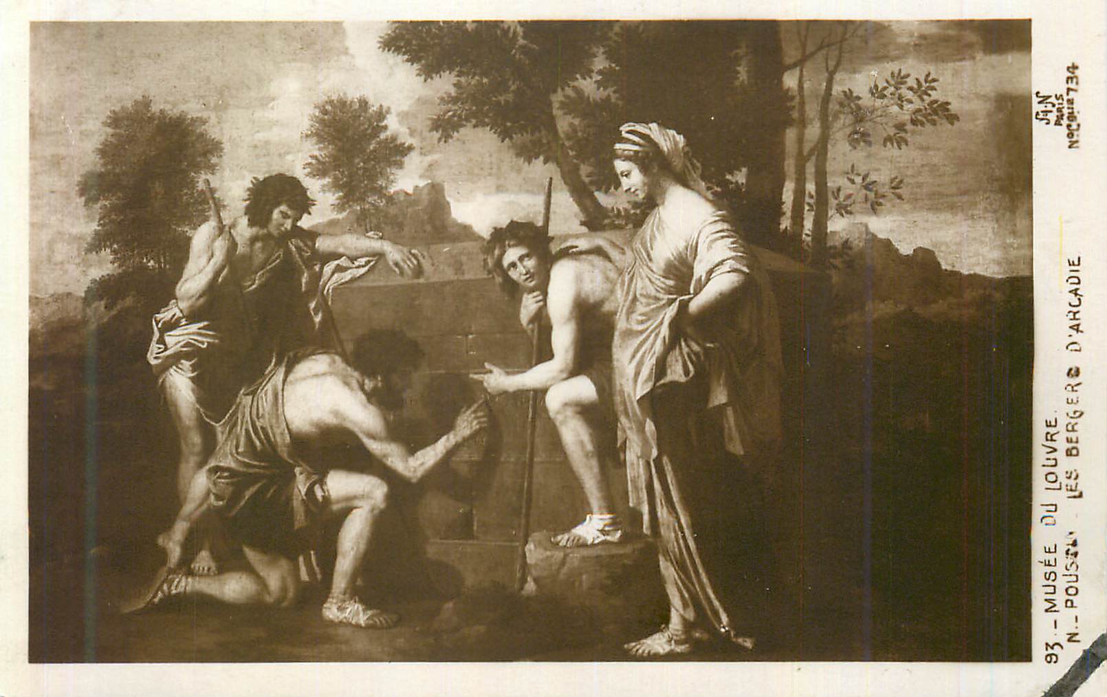 CPA Musee du Louvre Les Bergers d'Arcadie Poussin
