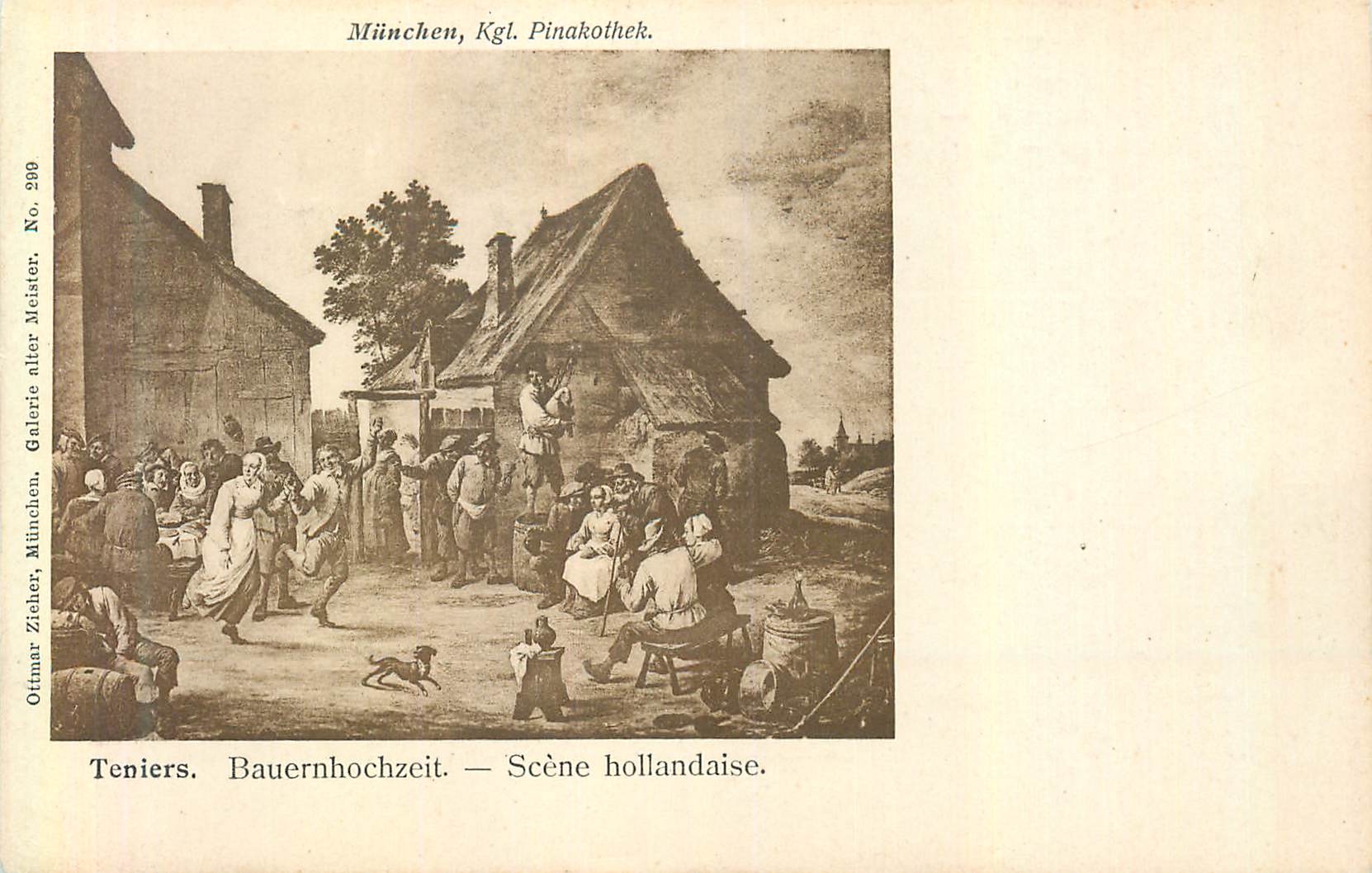 CPA Munchen Kgl Pinakothek Teniers Scene Hollandaise