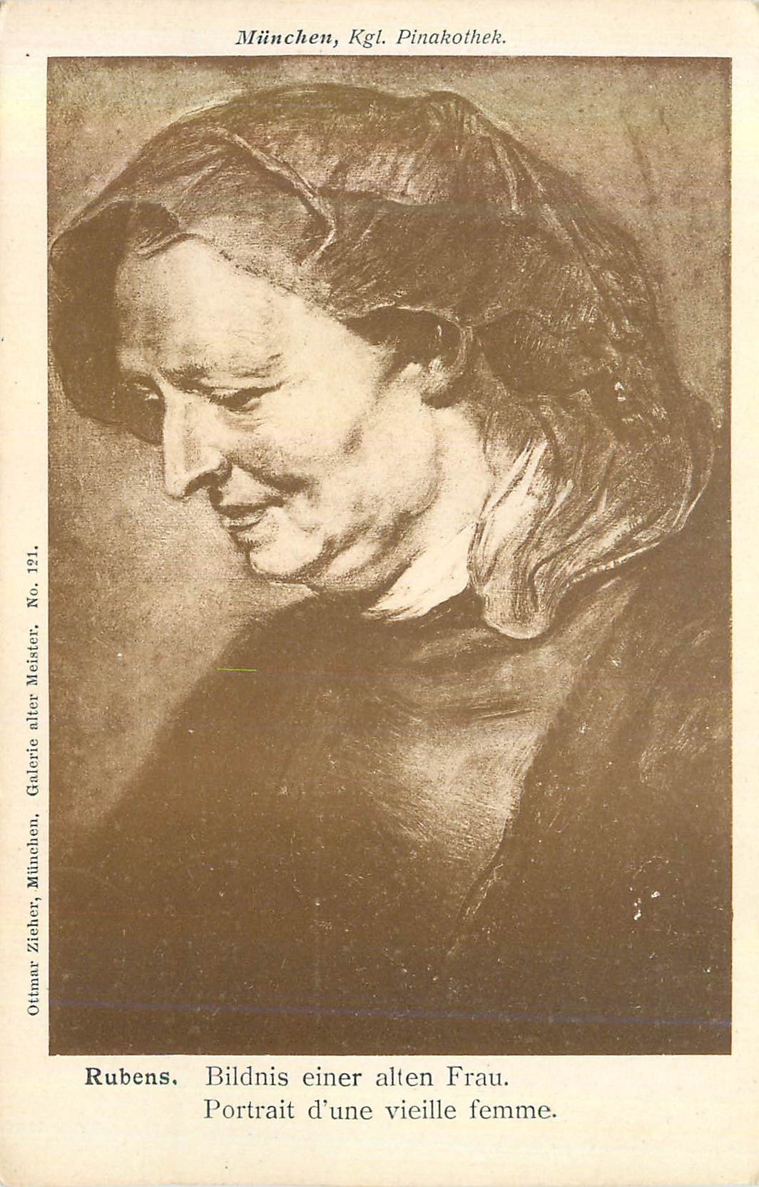 CPA Munchen Kgl Pinakothek Rubens Portrait d'Une Vieille Femme