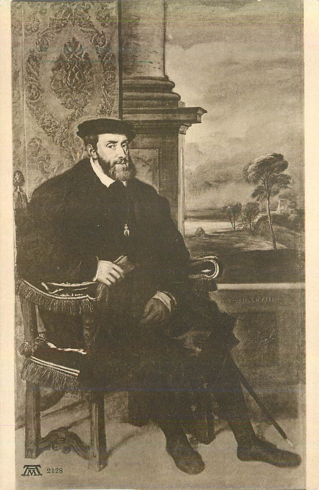 CPA Ackermann's Kunstverlag Munchen universal Galerie Tiziano Vecelli Charles Quint