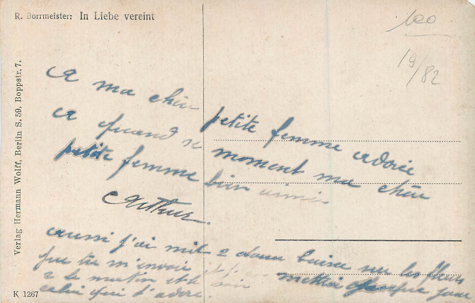CPA R Borrmeister In Liebe Vereint — Back