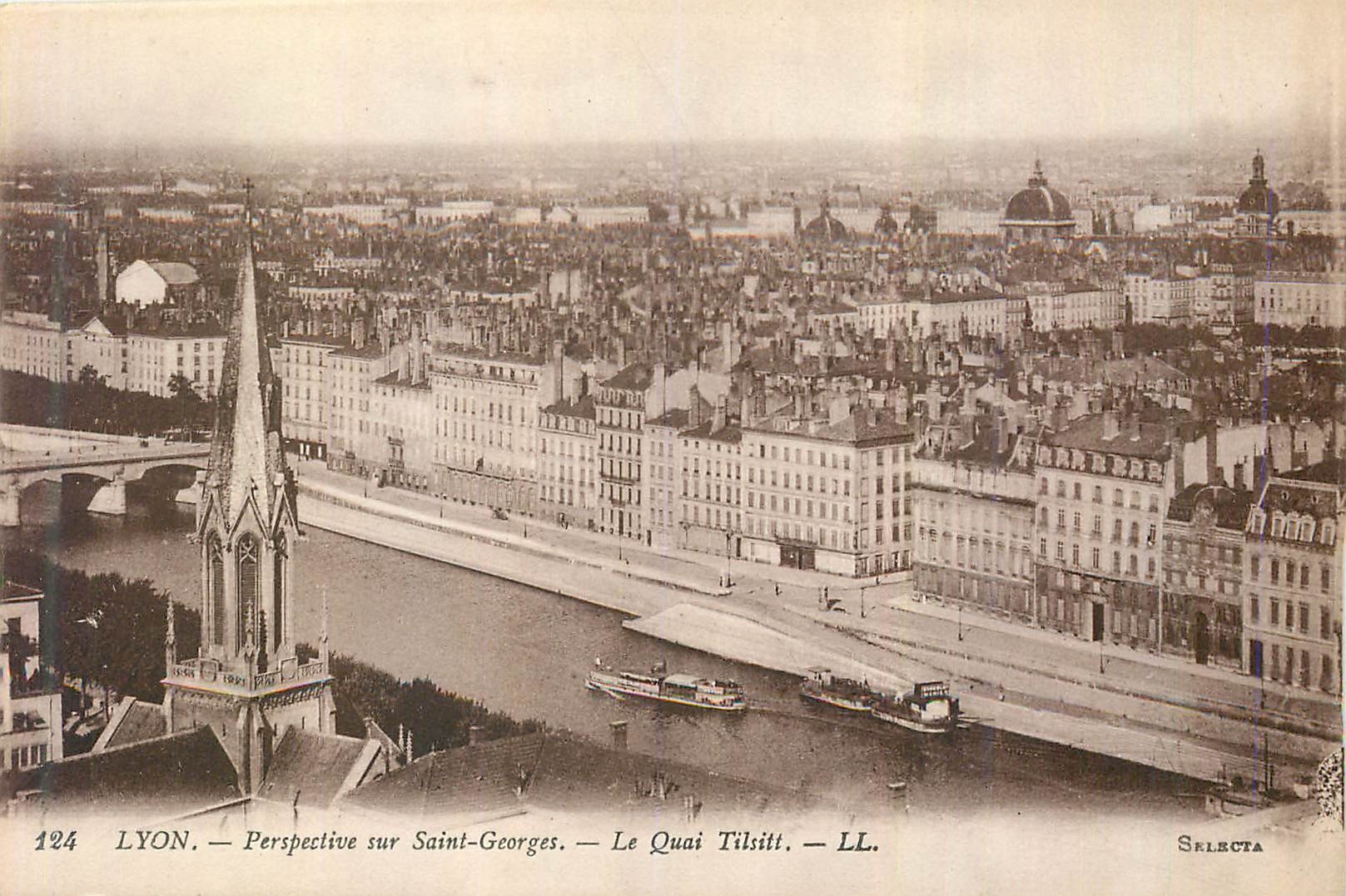 CPA Lyon Perspective sur Saint Georges Le Quais Tilsitt