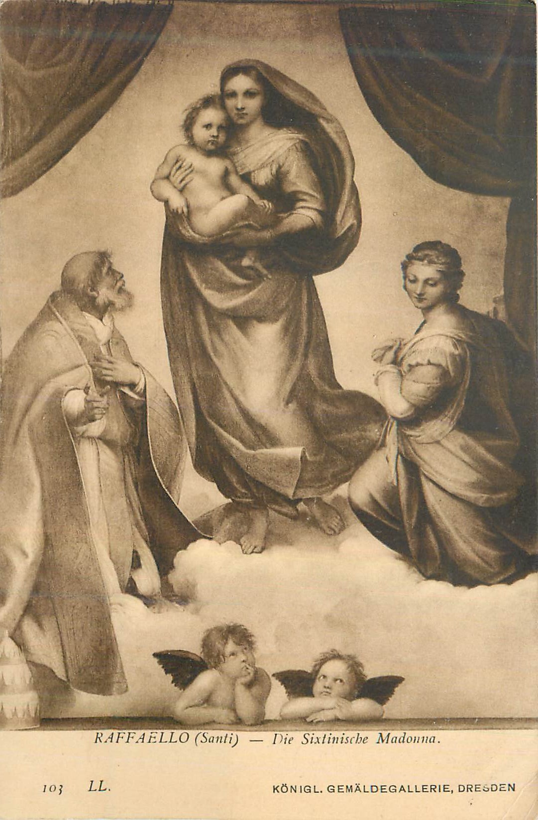 CPA Raffaello (Santi) Die Sixtinische Madonna Konigl Gemaldegallerie Dresden