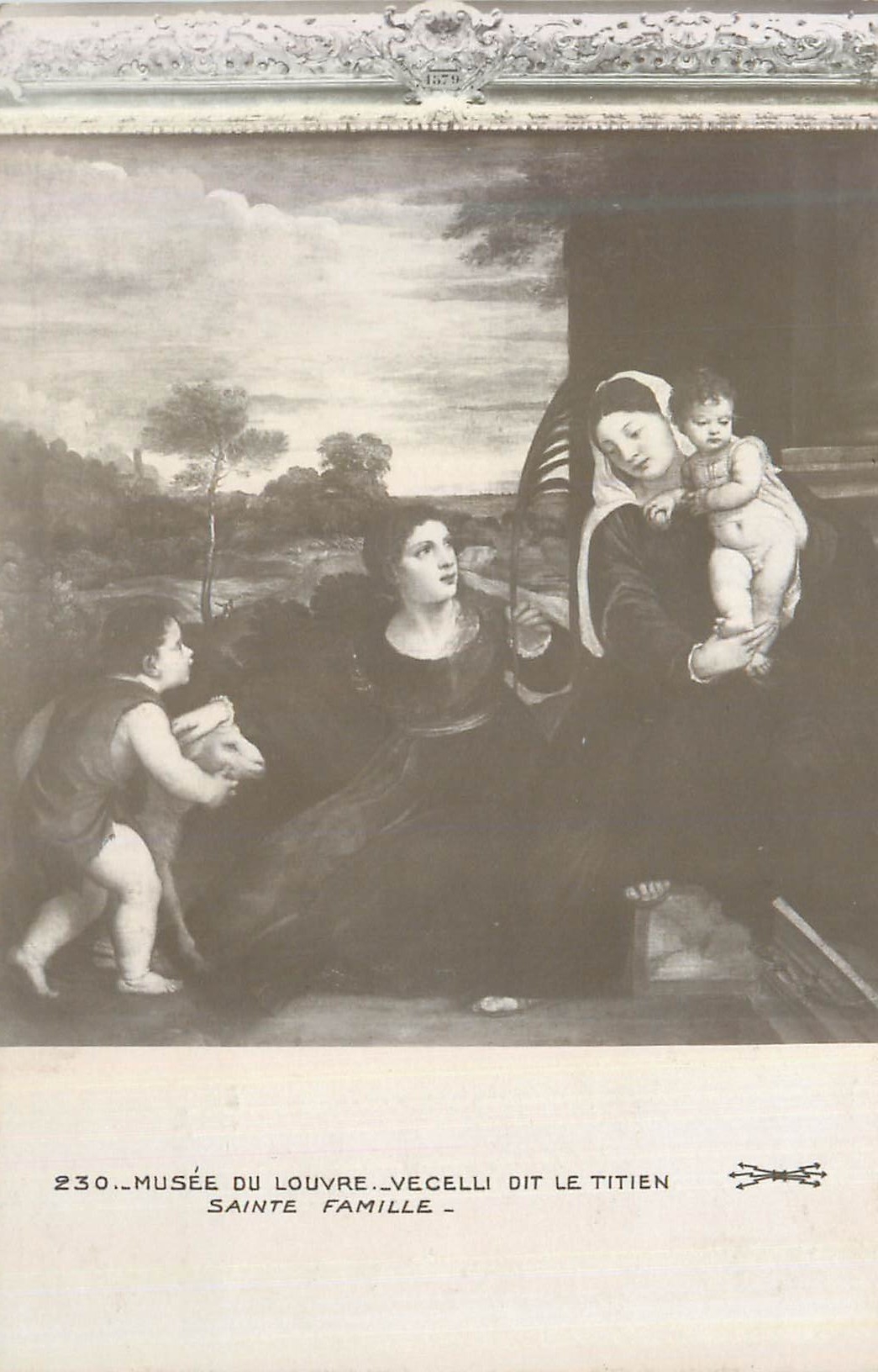 CPA Musee du Louvre Vecelli dit le Titien Sainte Famille
