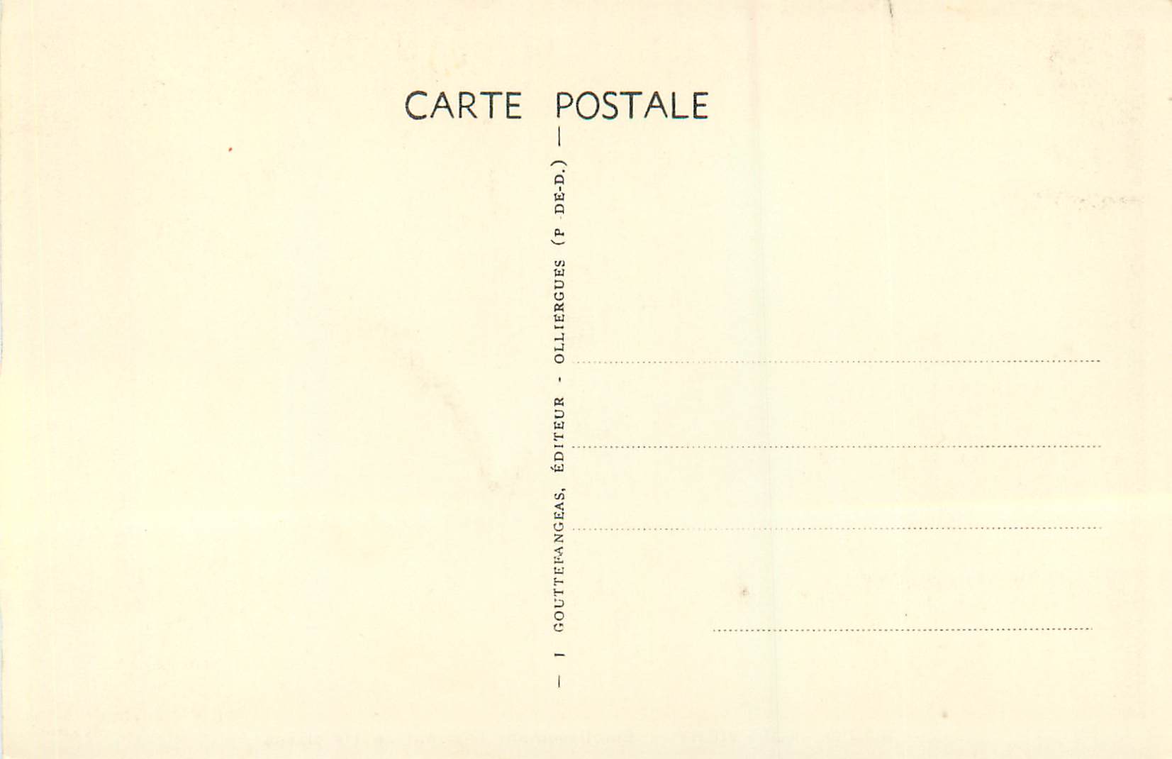CPA Vichy Etablissement Thermal de Ire Classe — Verso