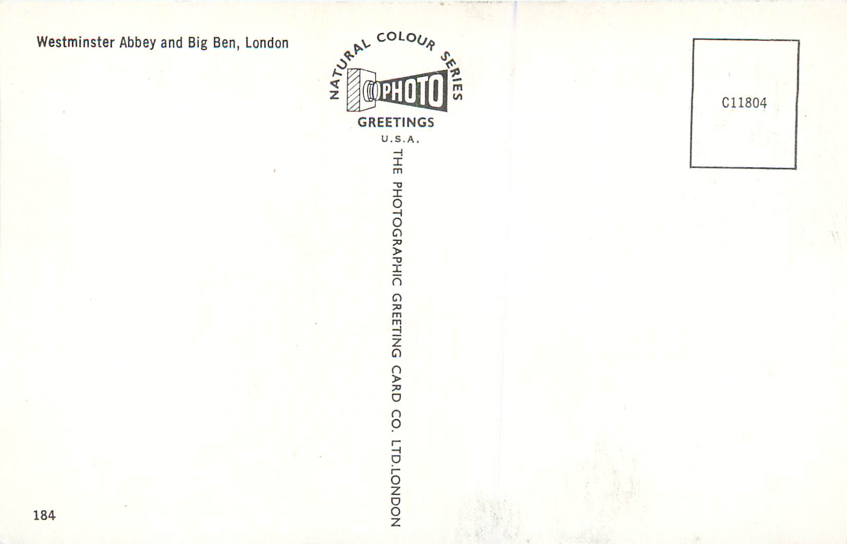 CPM Westminster Abbey and Big Ben London — Back