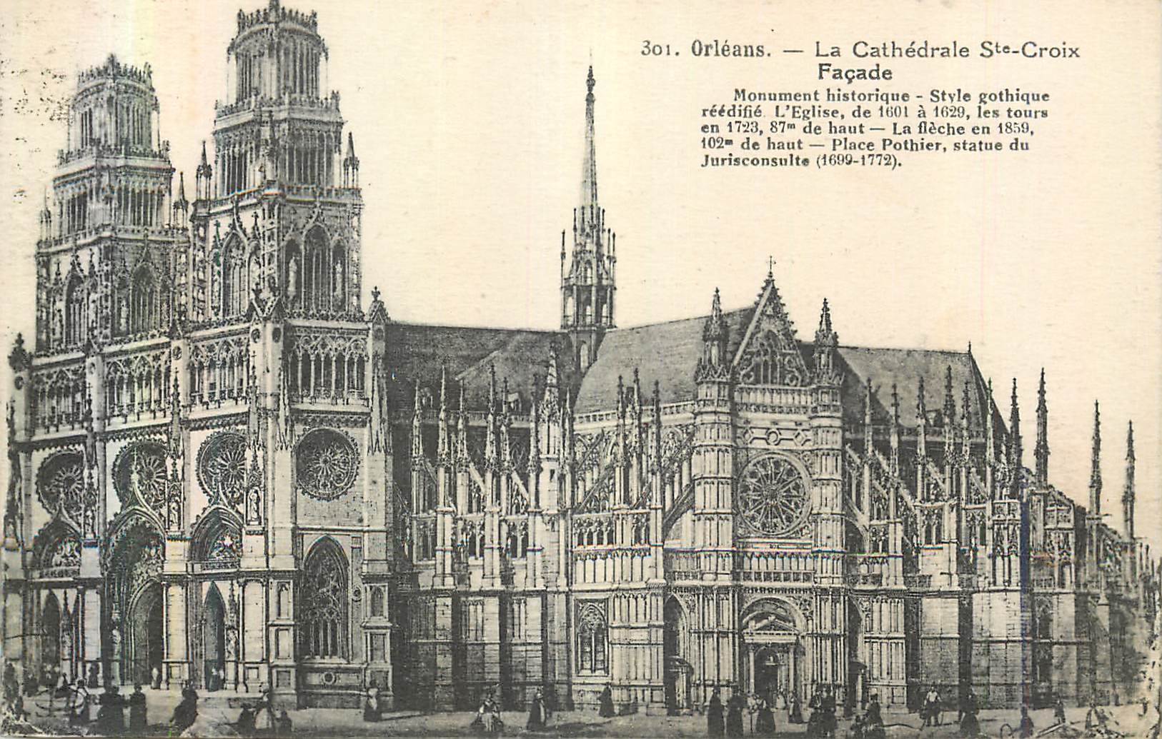 CPA Orleans La Cathedrale Ste Croix Facade