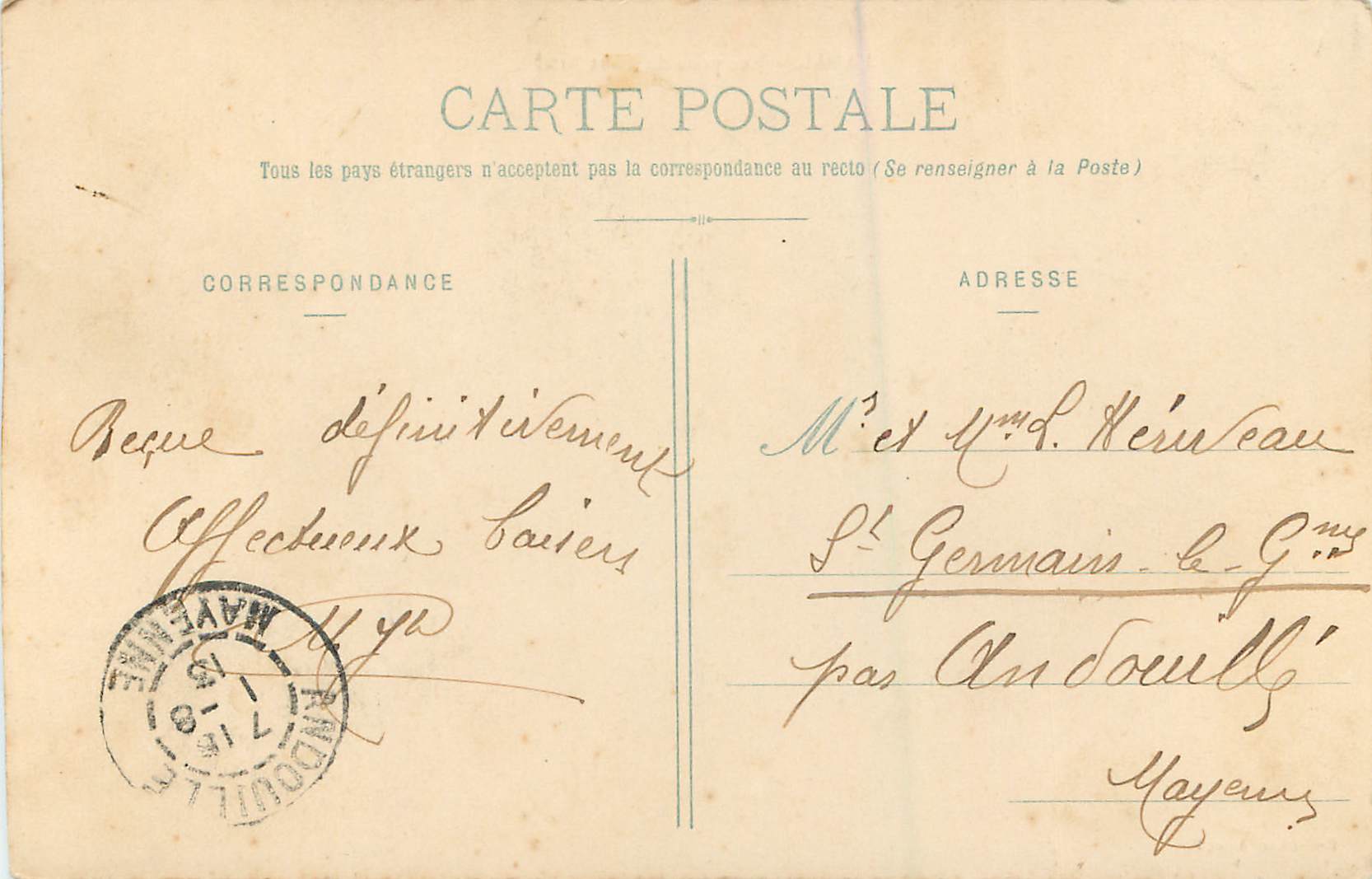 CPA Laval Vue Prise du Pont Neuf — Rückseite