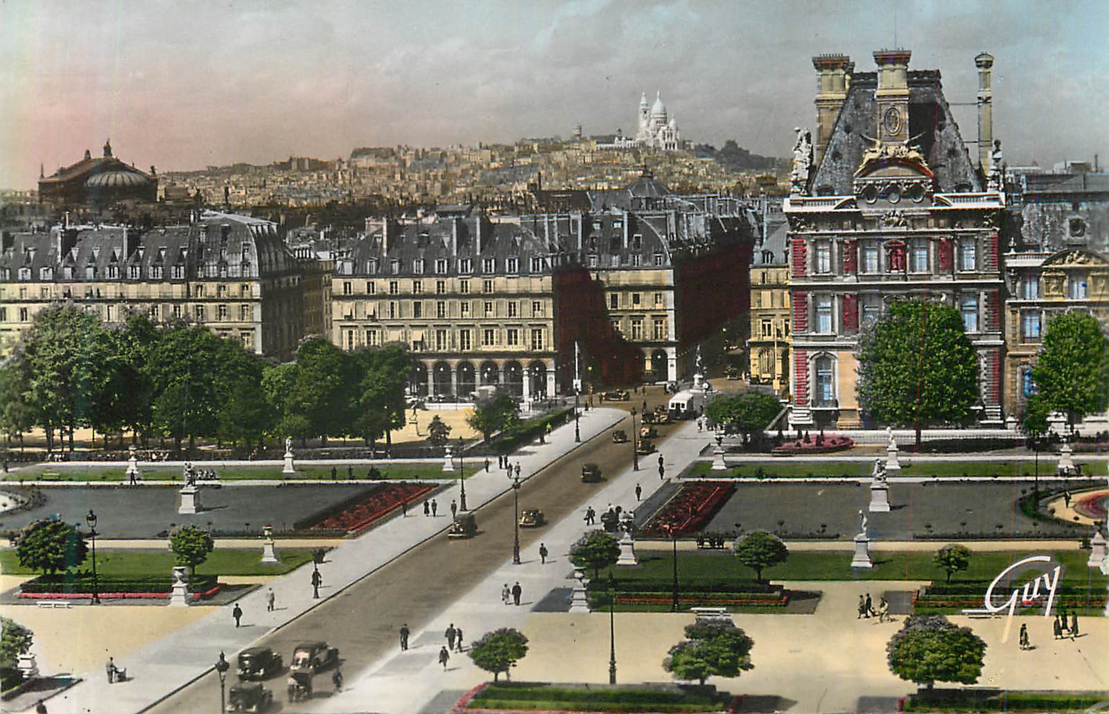 CPM Paris et ses Merveilles La Butte Montmartre vue du Palais du Louvre Sacre Cœur