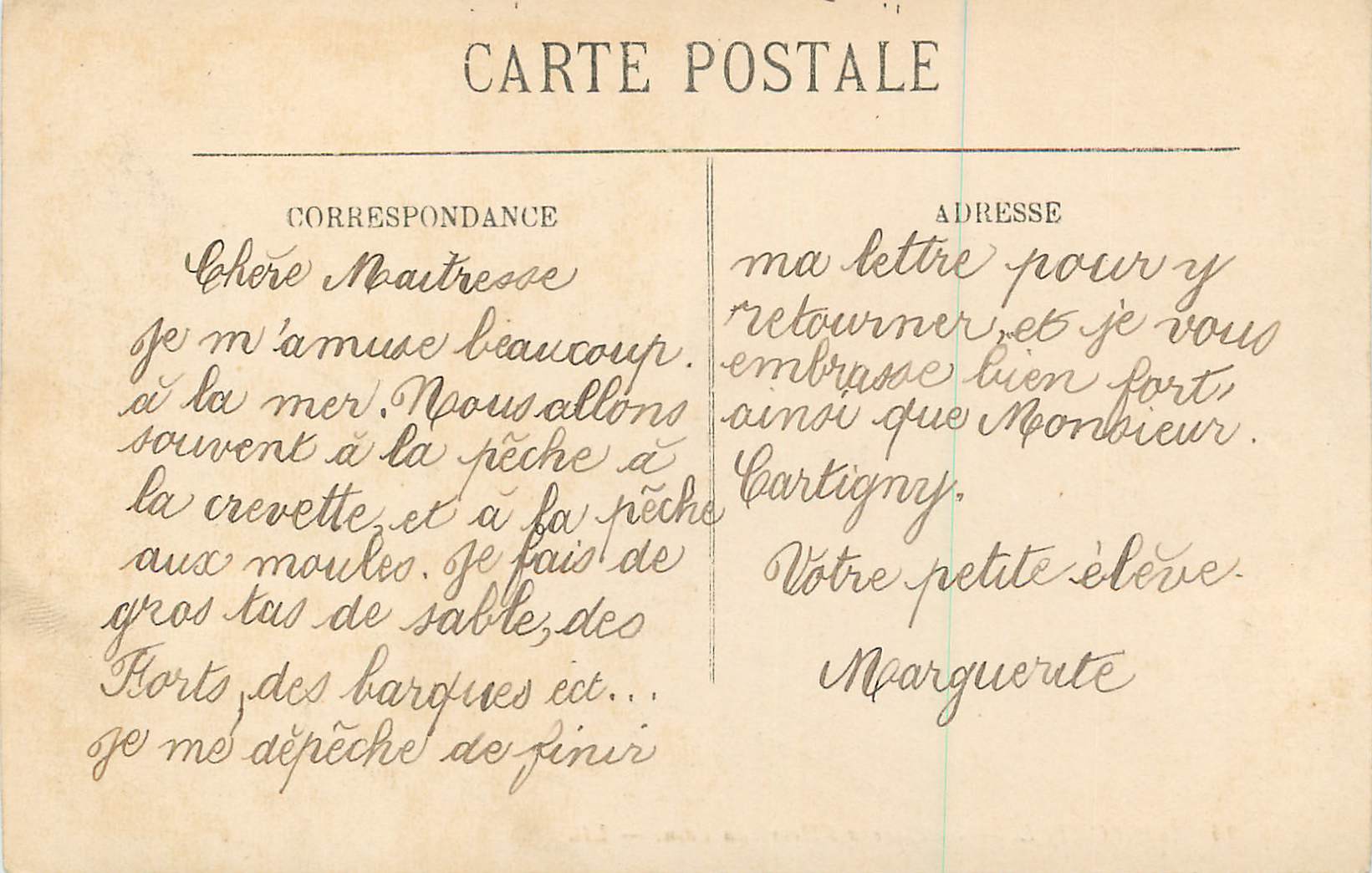 CPA Le Portel La Plage a L'Heure du Bain — Rückseite