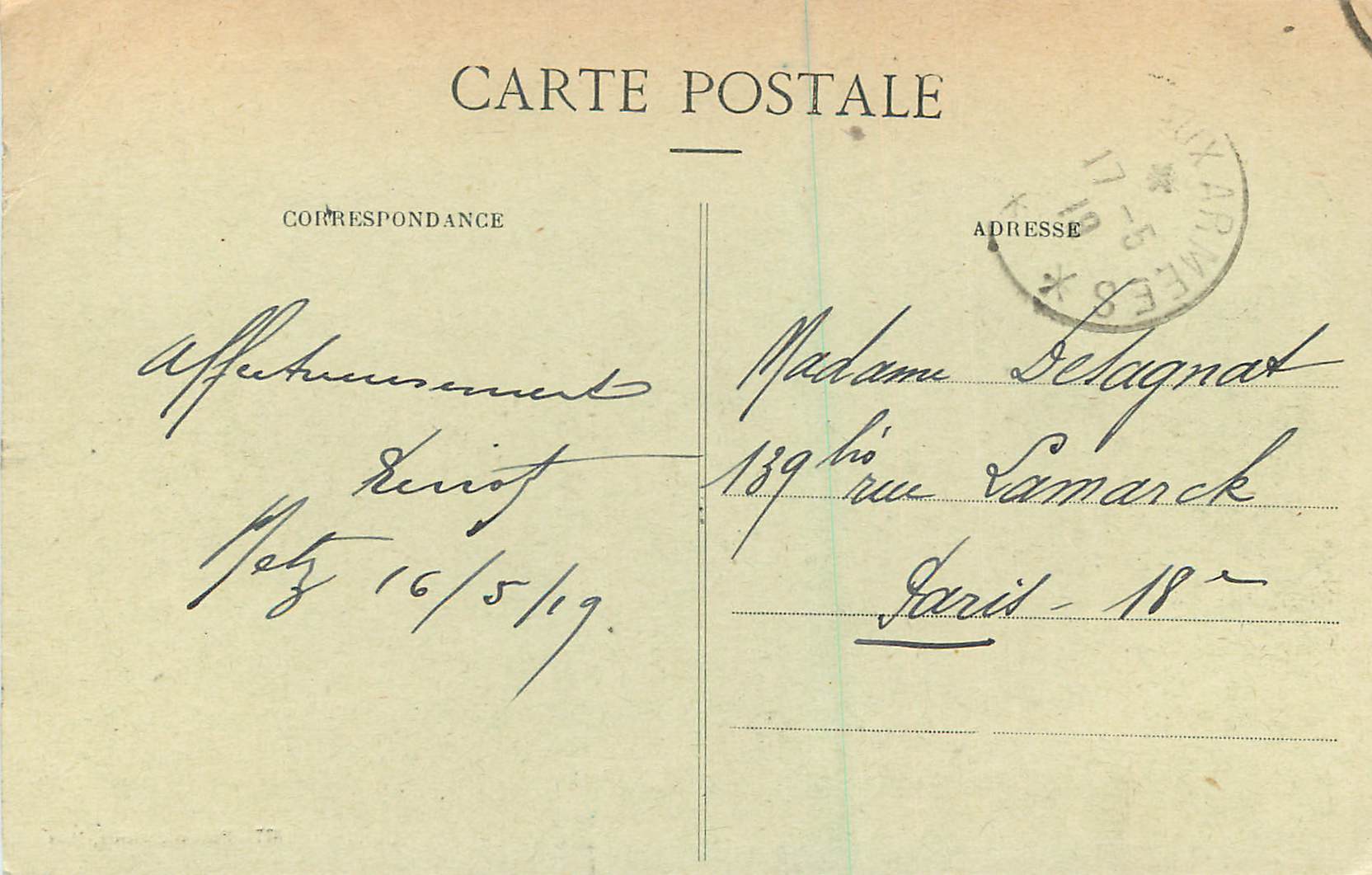 CPA Metz Pont des Morts — Verso