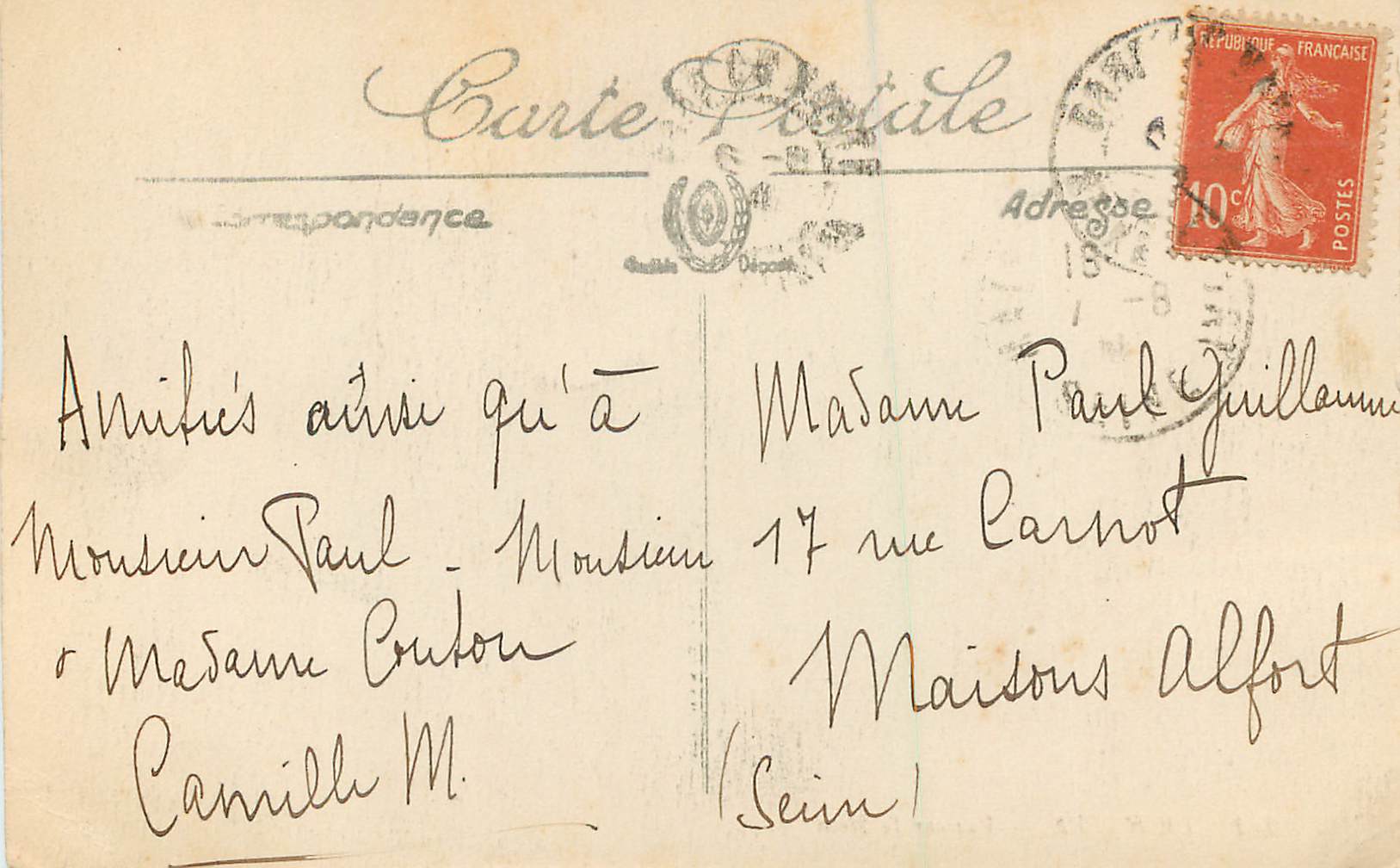 CPA le Havre Vue sur la Heve — Rückseite