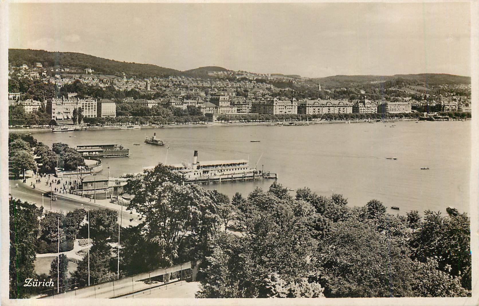 Vue de Zürich — lac et quai — Photoglob-Wehrli & Vouga & Co. A.G., Zürich, n° J 2635
