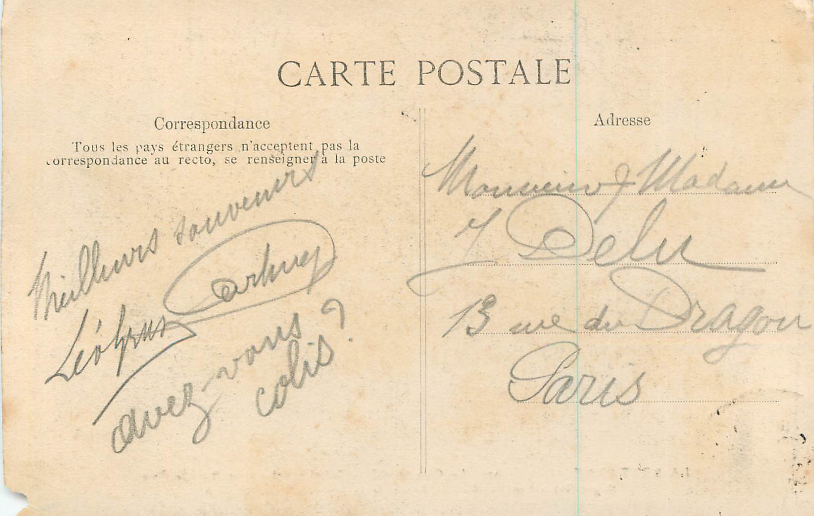 CPA la Bretagne la Cote Terrible Soleil Couchant au Raz de Sein Begar Raz les Recifs — Rückseite