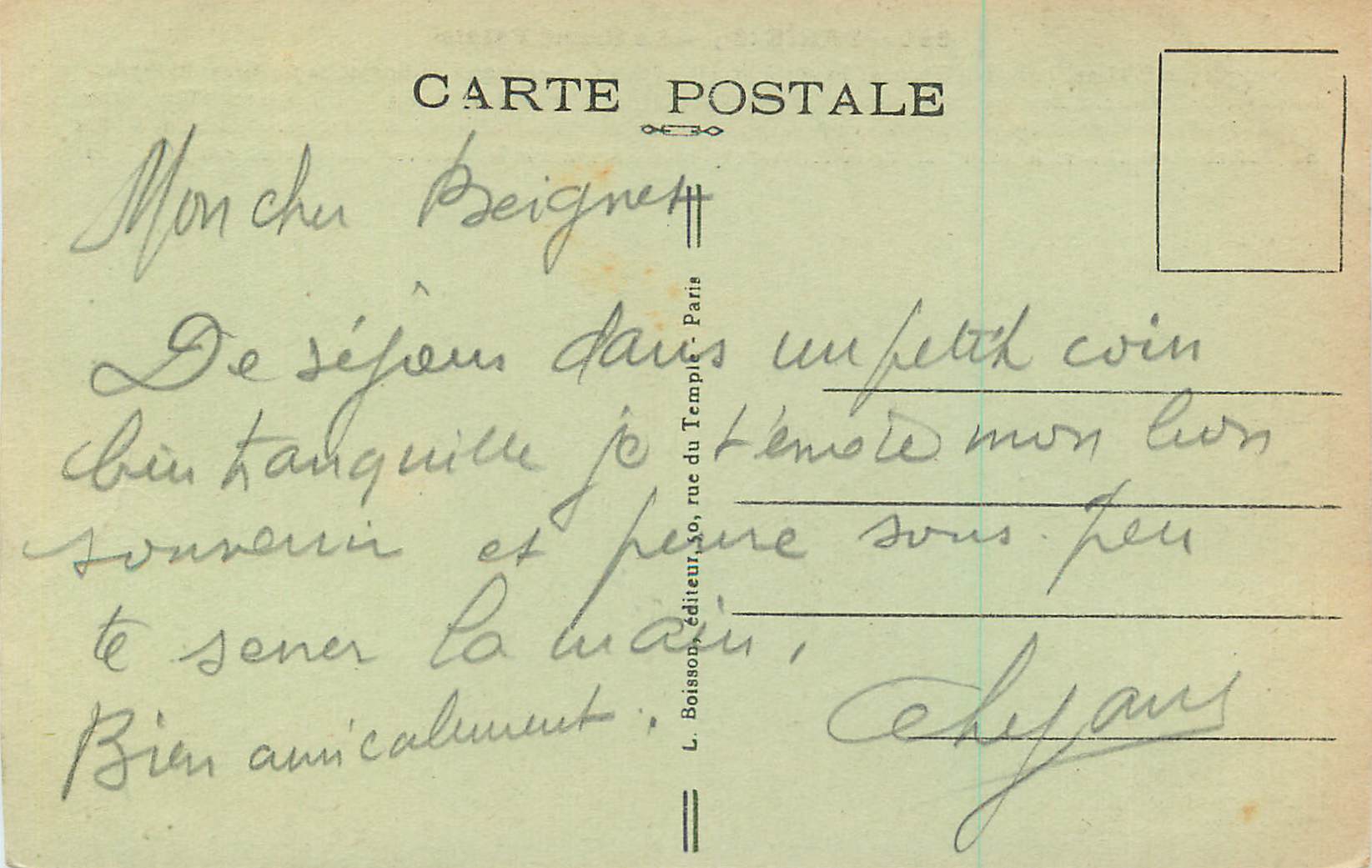 CPA Paris le Grand Palais — Rückseite