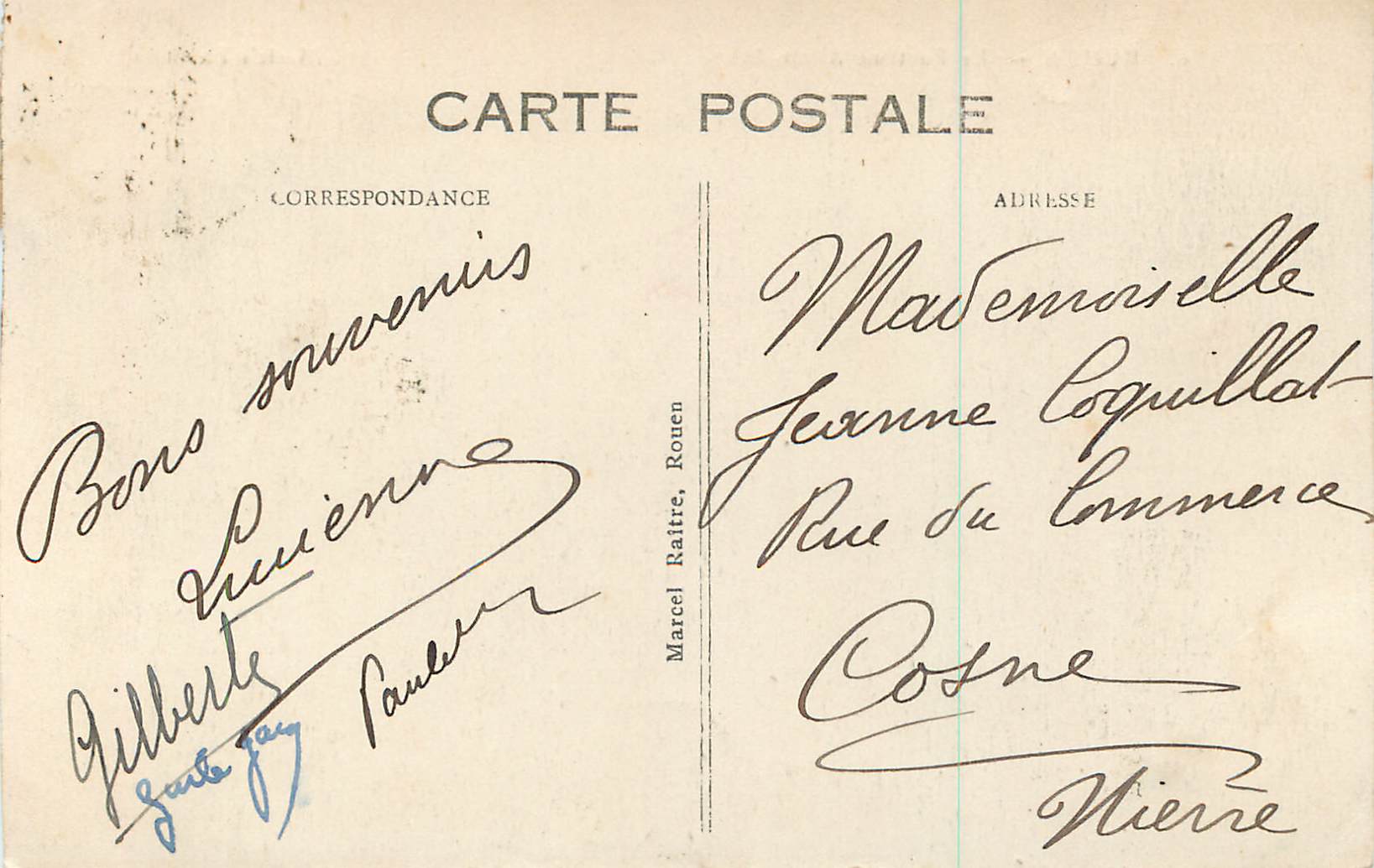 CPA Rouen la Fontaine Sainte Marie — Rückseite