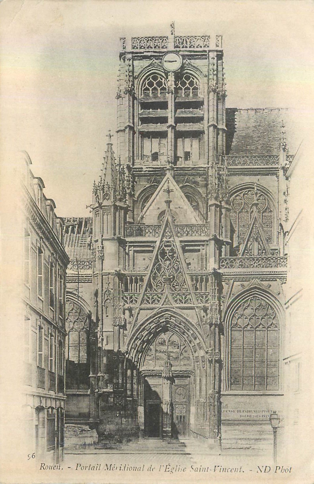 CPA Rouen Portail Meridional de l'Eglise Saint Vincent