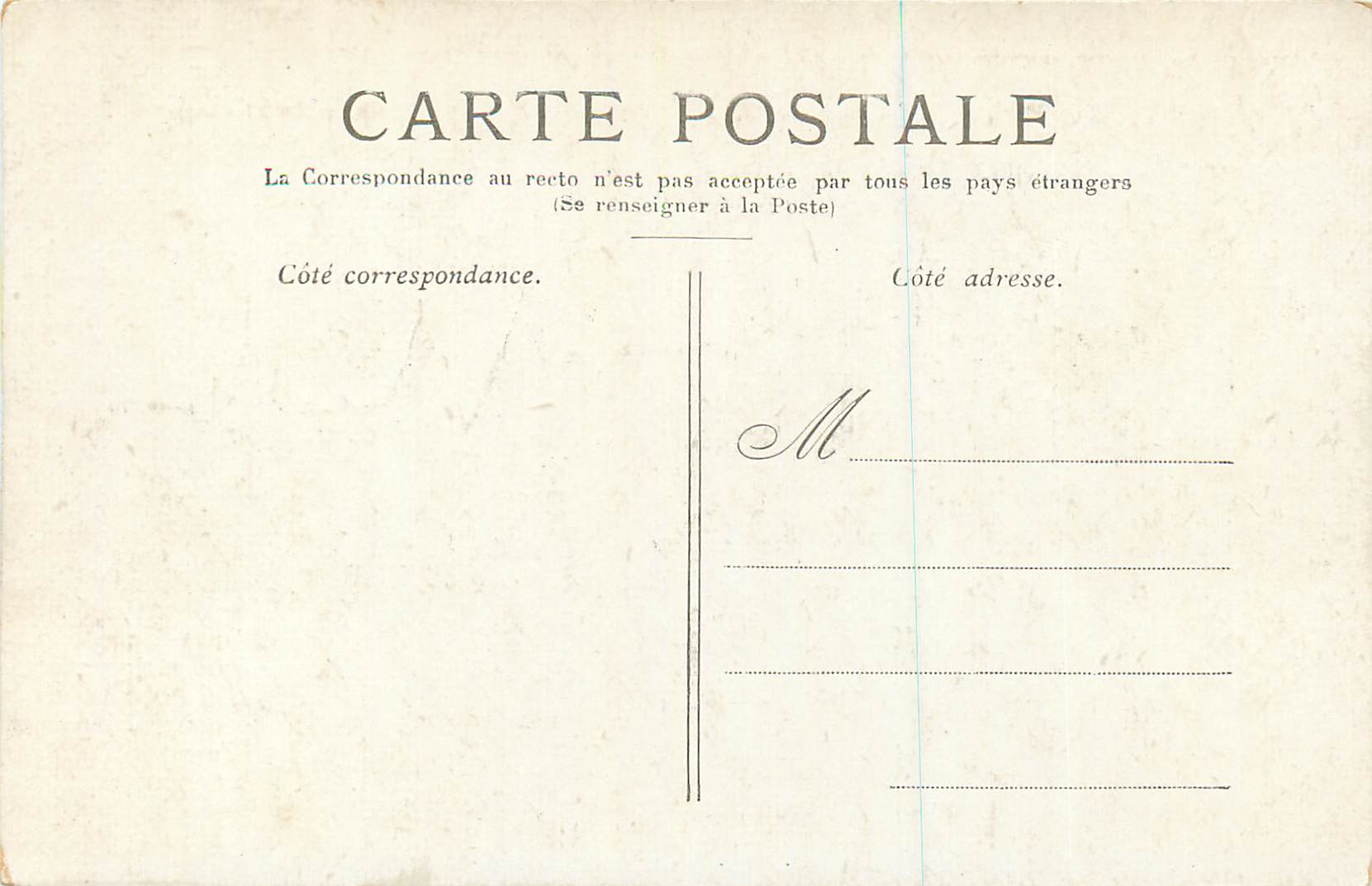 CPA Paris la Conciergerie — Rückseite