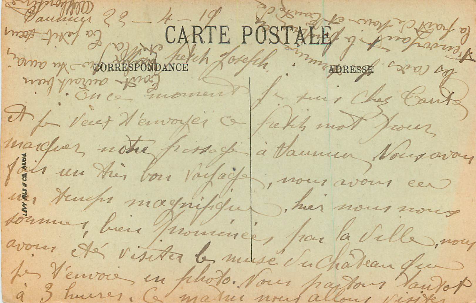 CPA Saumur le Chateau (Mon Hist) Cote Nord — Rückseite