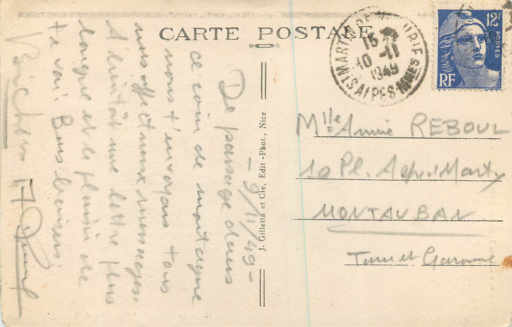 CPA Saint Martin Vesubie (A M) la Suisse Nicoise — Rückseite