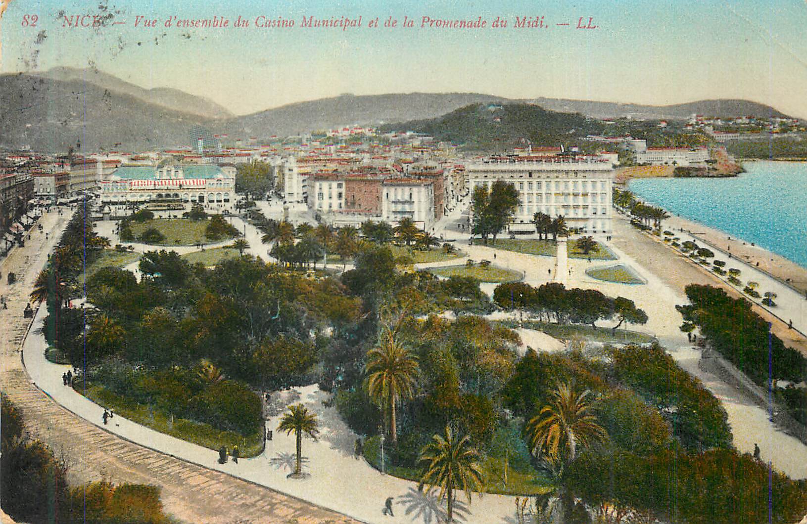 CPA Nice Vue d'Ensemble du Casino Municipal et de la Promenade du Midi