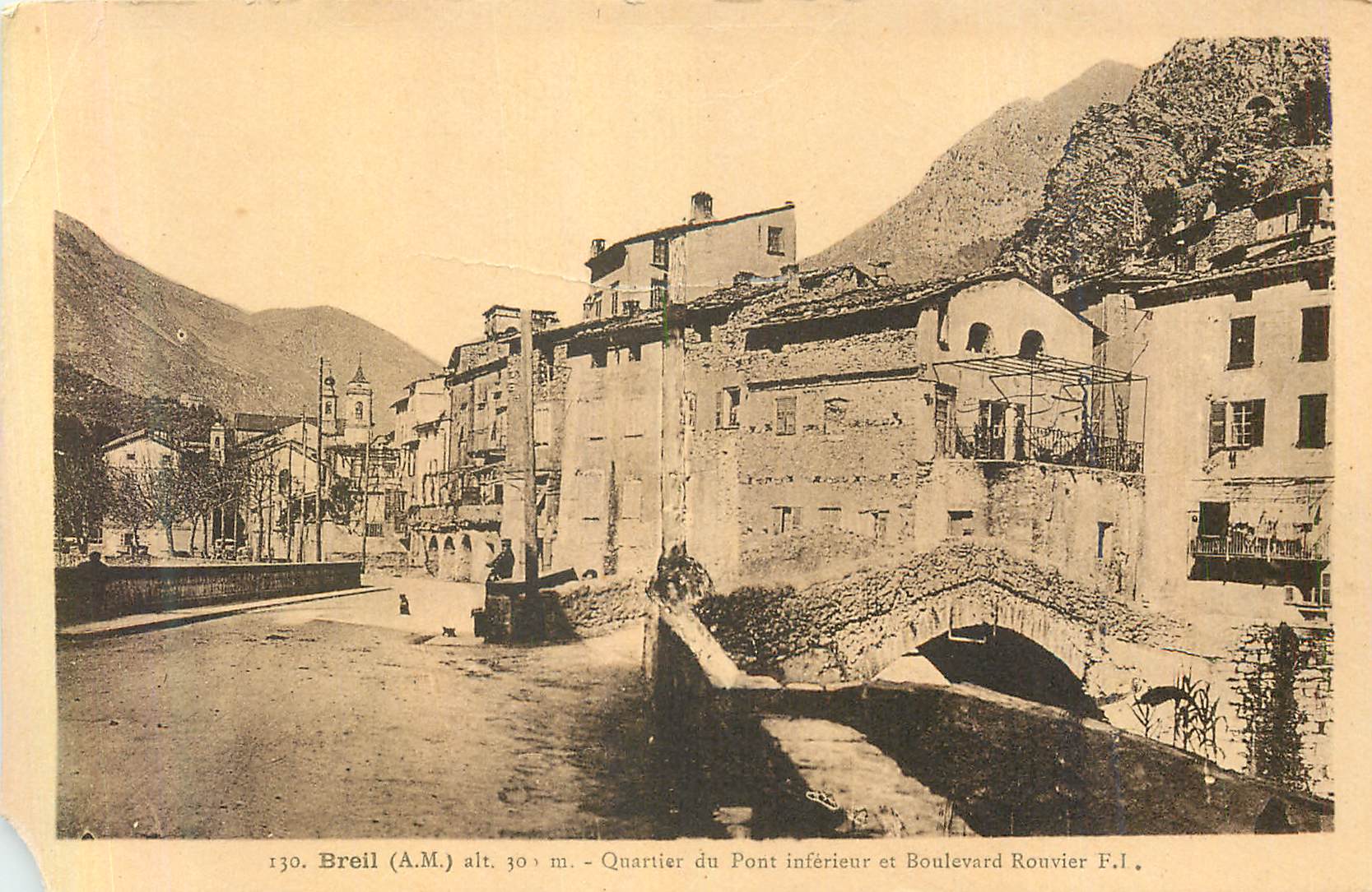CPA Breil (A M) Quartier du Pont Inferieur et Boulevard Rouvier