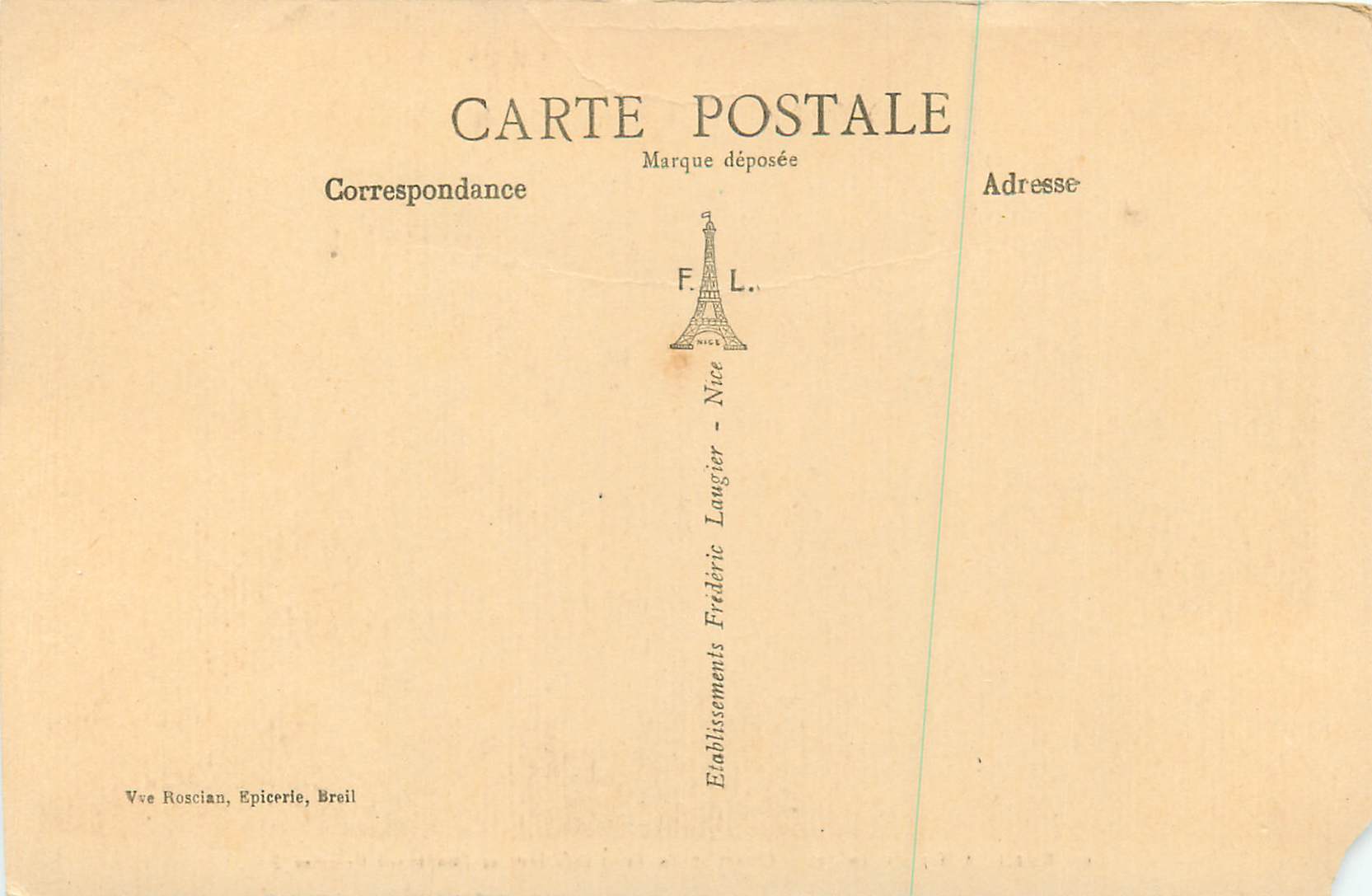CPA Breil (A M) Quartier du Pont Inferieur et Boulevard Rouvier — Rückseite