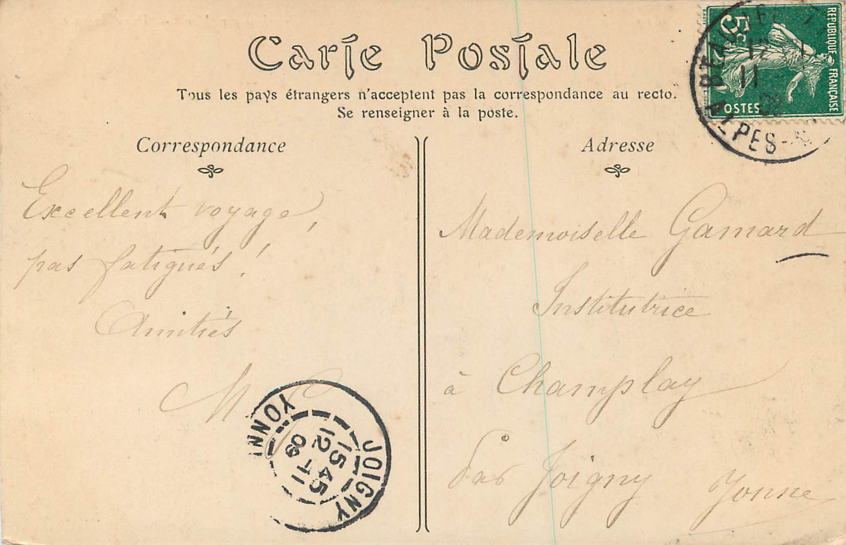 CPA Beaulieu sur Mer Vue Generale — Verso