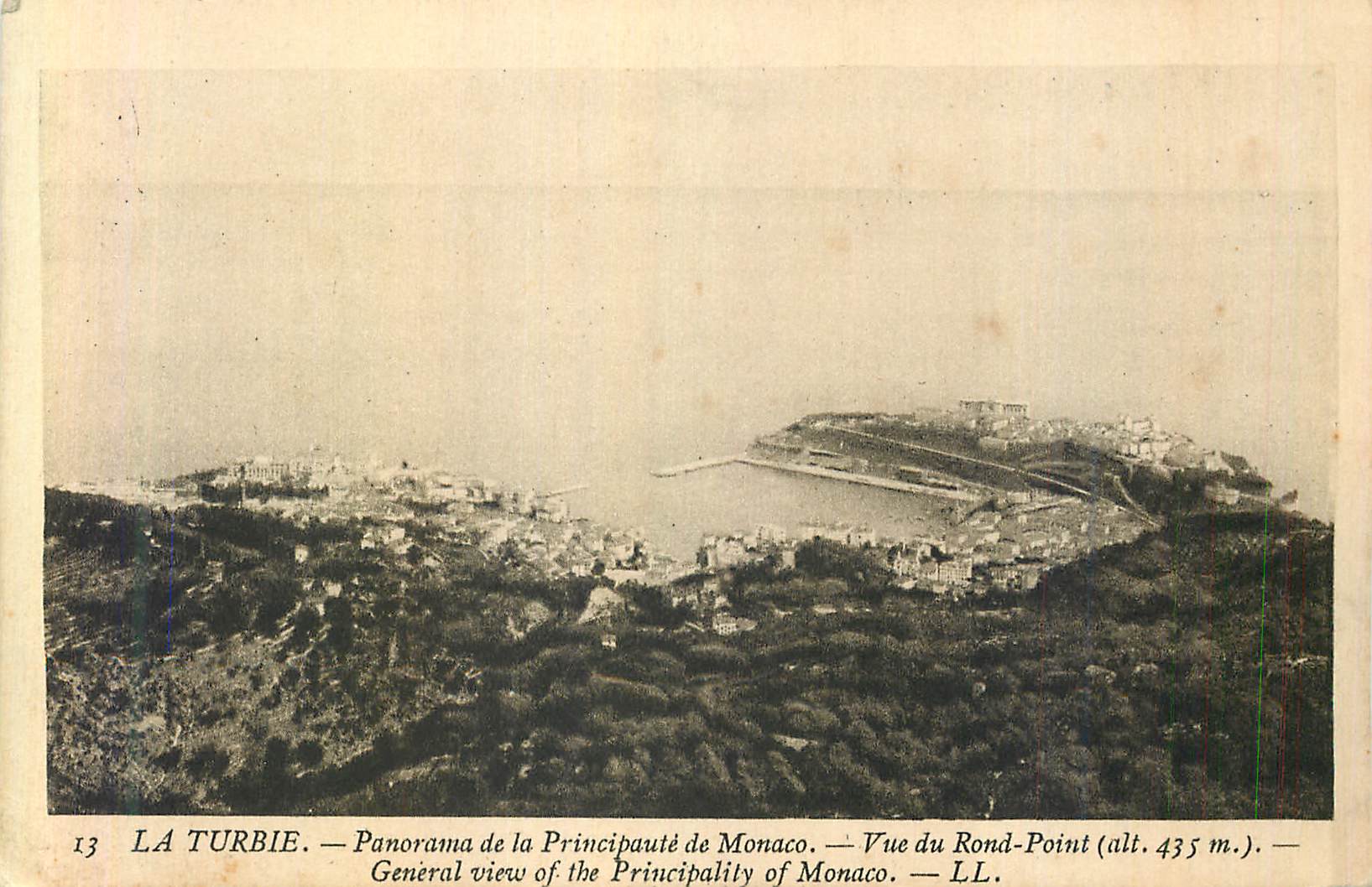 La Turbie — Panorama de la Principauté de Monaco — Vue du Rond-Point (alt. 435 m.) — LL.