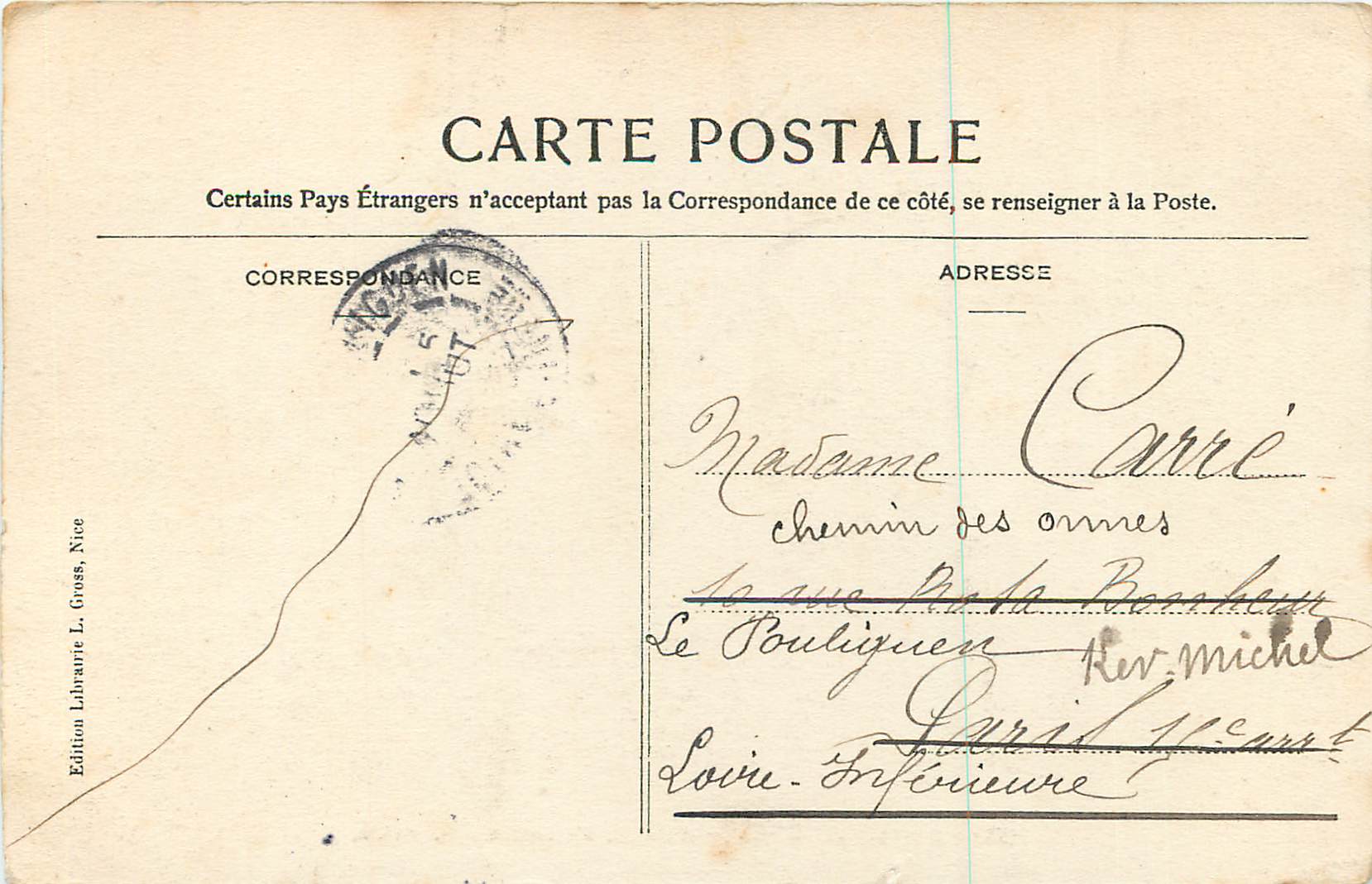CPA St Martin Vesubie la Madone de Fenestre — Rückseite