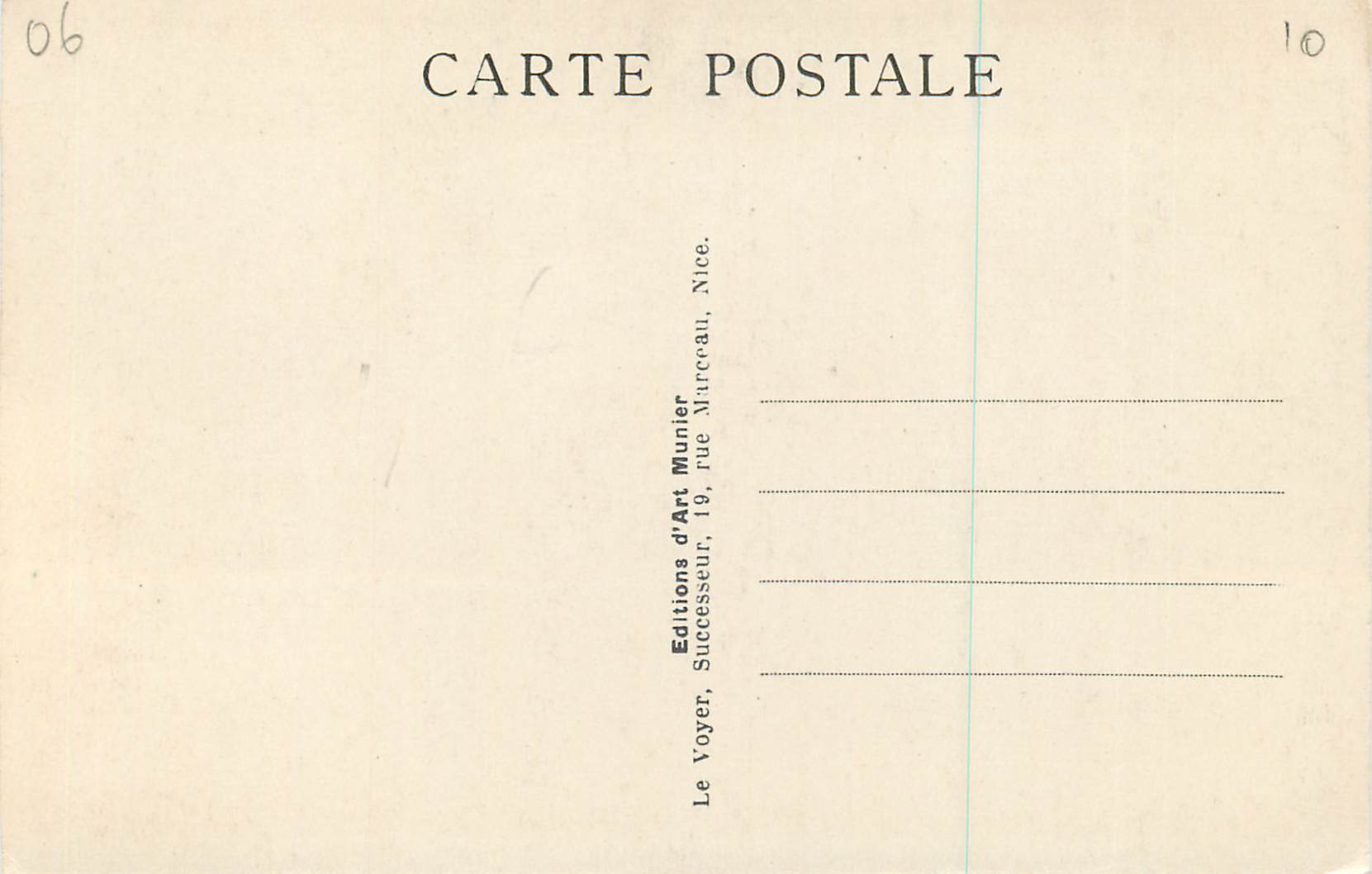 CPA la Turbie (A M) Vue Gle et Principaute de Monaco — Rückseite