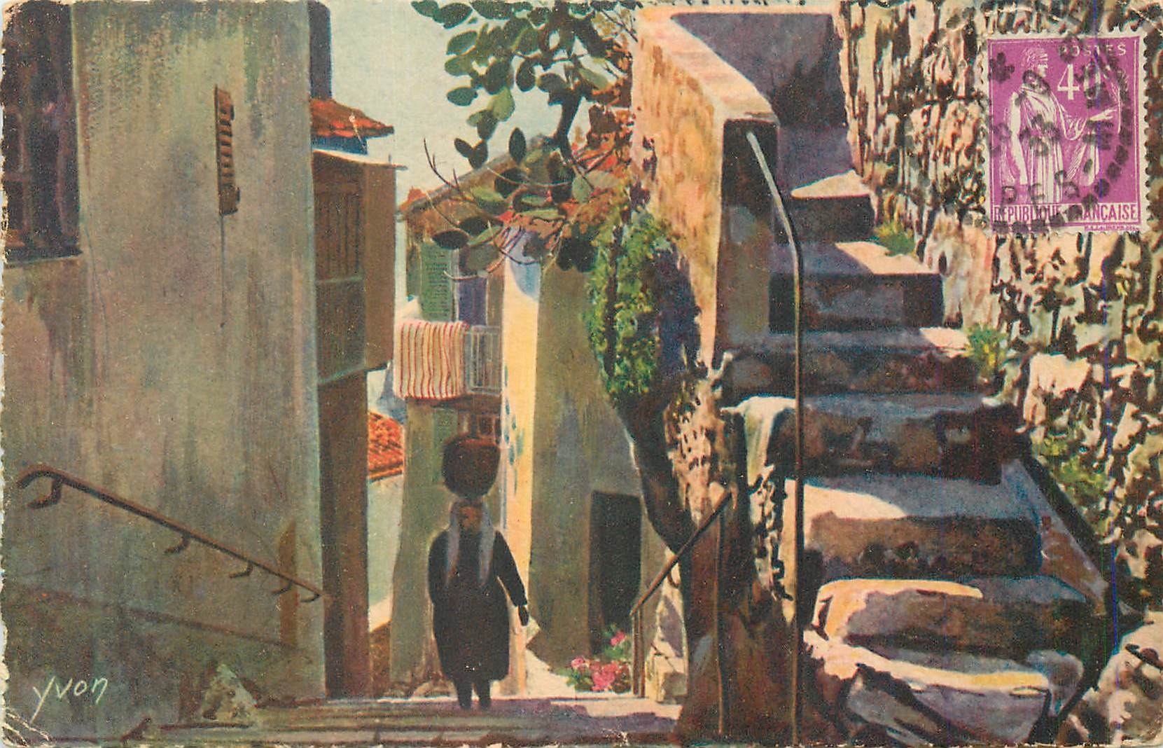 CPA Eze (Alpes Maritimes) une Vieille Rue du Village Cote d'Azur la Douce France