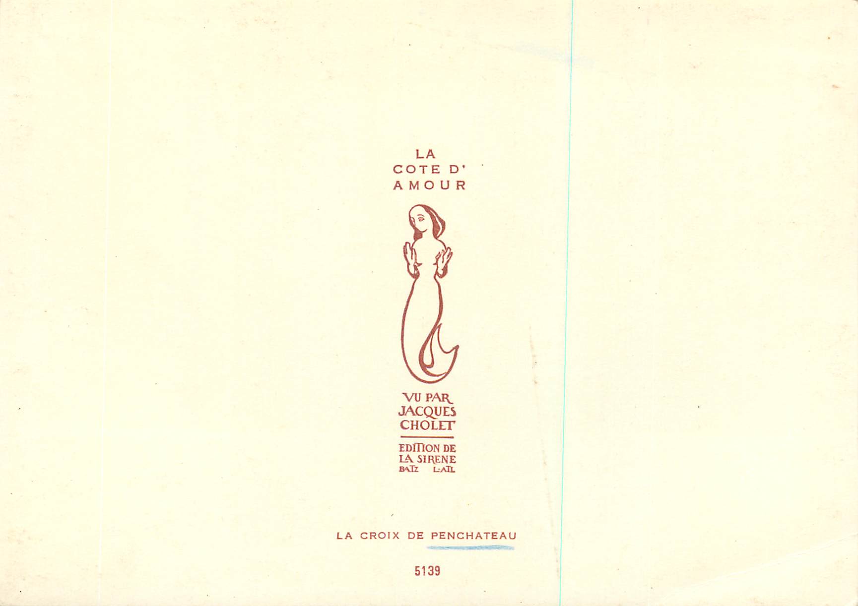 CPM la Croix de Penchateau la Cote d'Amour  — Rückseite
