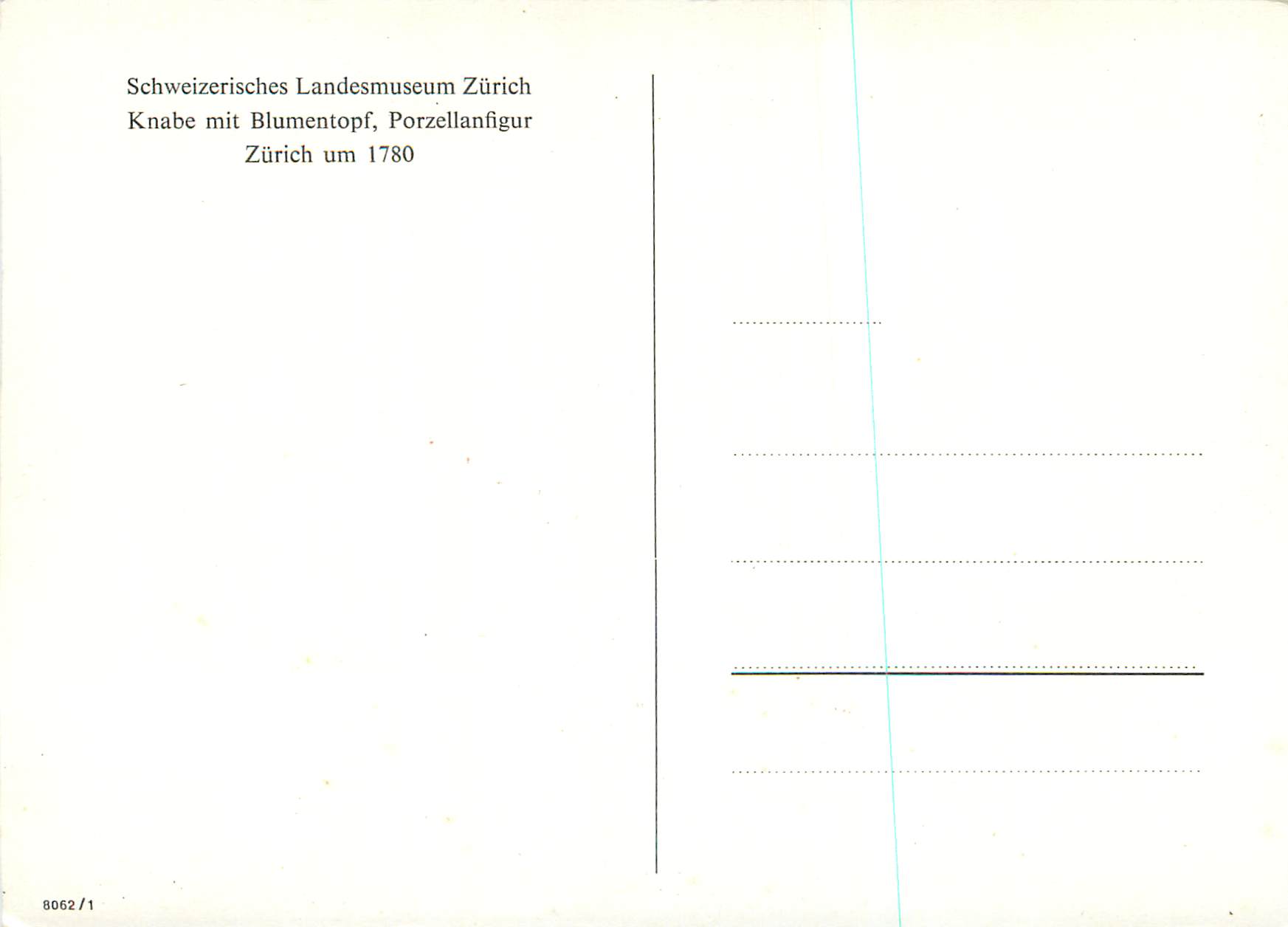 Knabe mit Blumentopf — Porzellanfigur Zürich um 1780 — Schweizerisches Landesmuseum Zürich — Verso