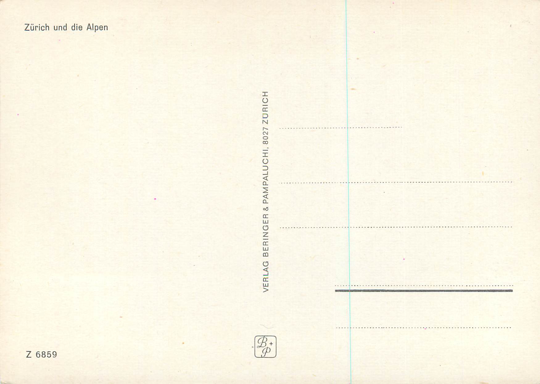 CPM Zurich und die Alpen — Verso