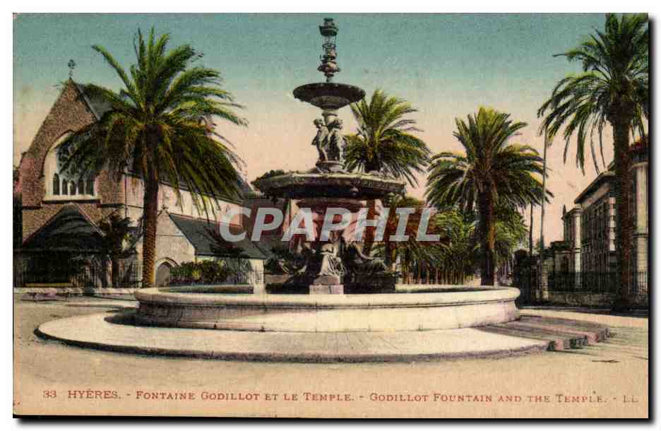 Hyeres CPA Fontaine Godillot et le temple 